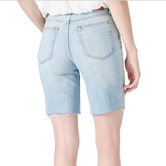 Lucky Brand Jean Shorts NWT High Rise Raw Hem Bermuda Cutoff Denim Light Wash 31 - Picture 2 of 4